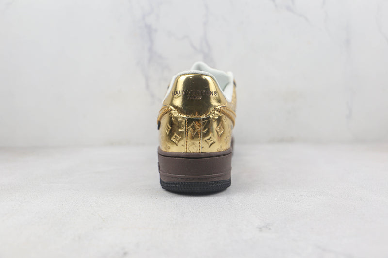 Louis Vuitton Nike Air Force 1 Low By Virgil Abloh Metallic Gold